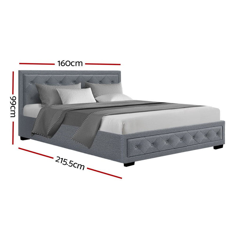 Bronte Storage Queen Bed Frame Grey - Rivercity House & Home Co. (ABN 18 642 972 209) - Affordable Modern Furniture Australia