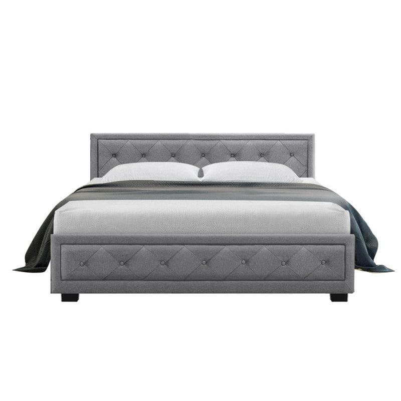 Bronte Storage Queen Bed Frame Grey - Rivercity House & Home Co. (ABN 18 642 972 209) - Affordable Modern Furniture Australia