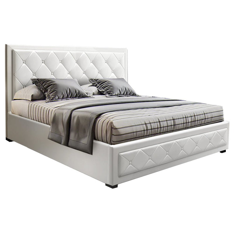 Bronte Storage Queen Bed Frame White - Rivercity House & Home Co. (ABN 18 642 972 209) - Affordable Modern Furniture Australia