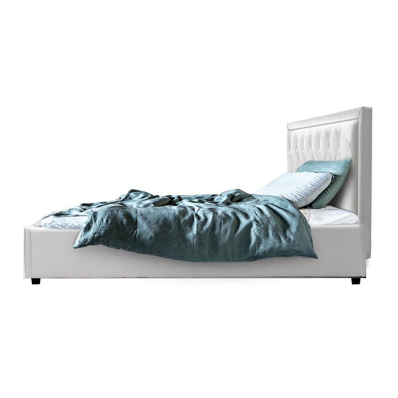 Bronte Storage Queen Bed Frame White - Rivercity House & Home Co. (ABN 18 642 972 209) - Affordable Modern Furniture Australia