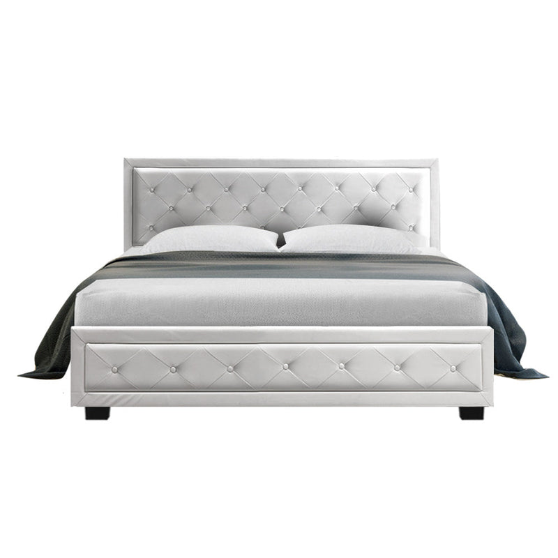 Bronte Storage Queen Bed Frame White - Rivercity House & Home Co. (ABN 18 642 972 209) - Affordable Modern Furniture Australia