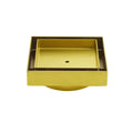 100x100mm Square Tile Insert Floor Drain with 80mm Waste - Brushed Gold