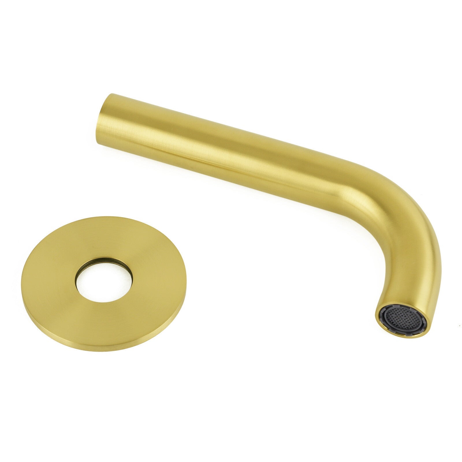 Brushed Gold 150mm Round Curve Faucet Outlet Bathroom Tub Water Filler Spout Set - Furniture > Bathroom > Shower Heads & Screens - Rivercity House & Home Co. (ABN 18 642 972 209) - Affordable Modern Furniture Australia