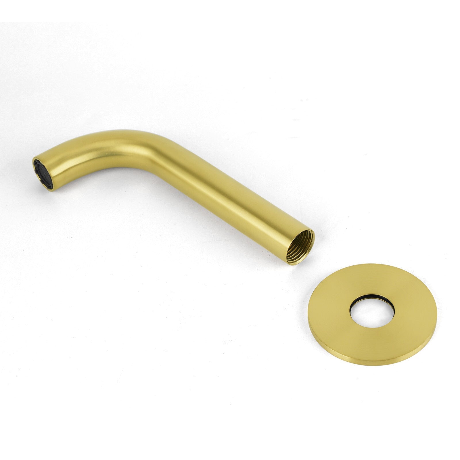 Brushed Gold 150mm Round Curve Faucet Outlet Bathroom Tub Water Filler Spout Set - Furniture > Bathroom > Shower Heads & Screens - Rivercity House & Home Co. (ABN 18 642 972 209) - Affordable Modern Furniture Australia