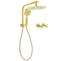 12" Brushed Gold 2-in-1 Rain Shower Head with 3-Mode Handheld and Wall Arm Mixer - Brushed Gold