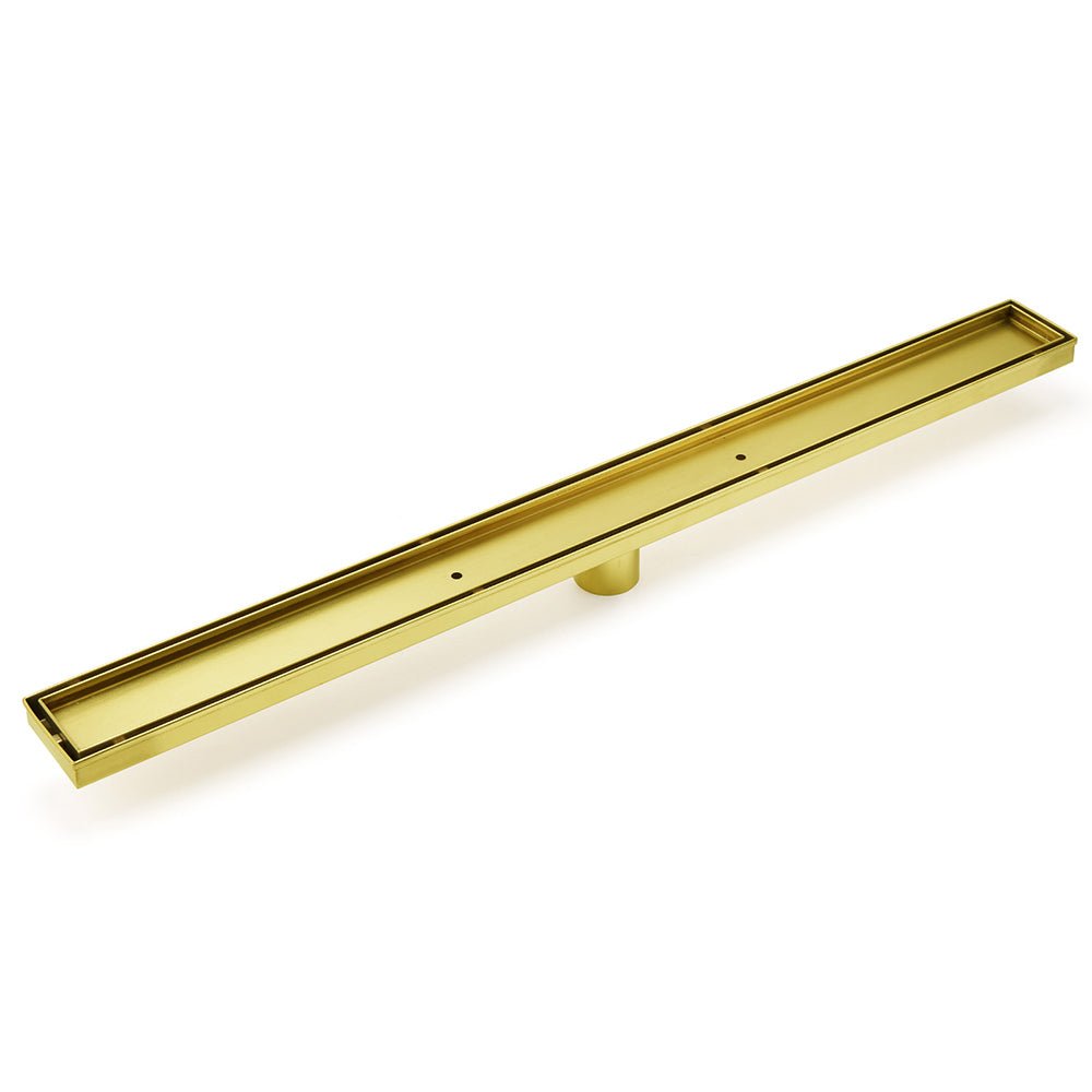 Brushed Gold 304SUS 800mm Tile Insert Shower Grate Floor Drain 50mm Waste Outlet - Furniture > Bathroom > Shower Heads & Screens - Rivercity House & Home Co. (ABN 18 642 972 209) - Affordable Modern Furniture Australia