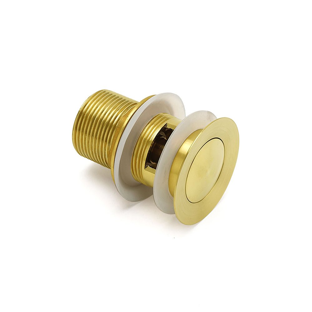 Brushed Gold 32mm Pop Up Push Waste Plug With Overflow Basin Sink Drain Outlet - Furniture > Bathroom > Shower Heads & Screens - Rivercity House & Home Co. (ABN 18 642 972 209) - Affordable Modern Furniture Australia