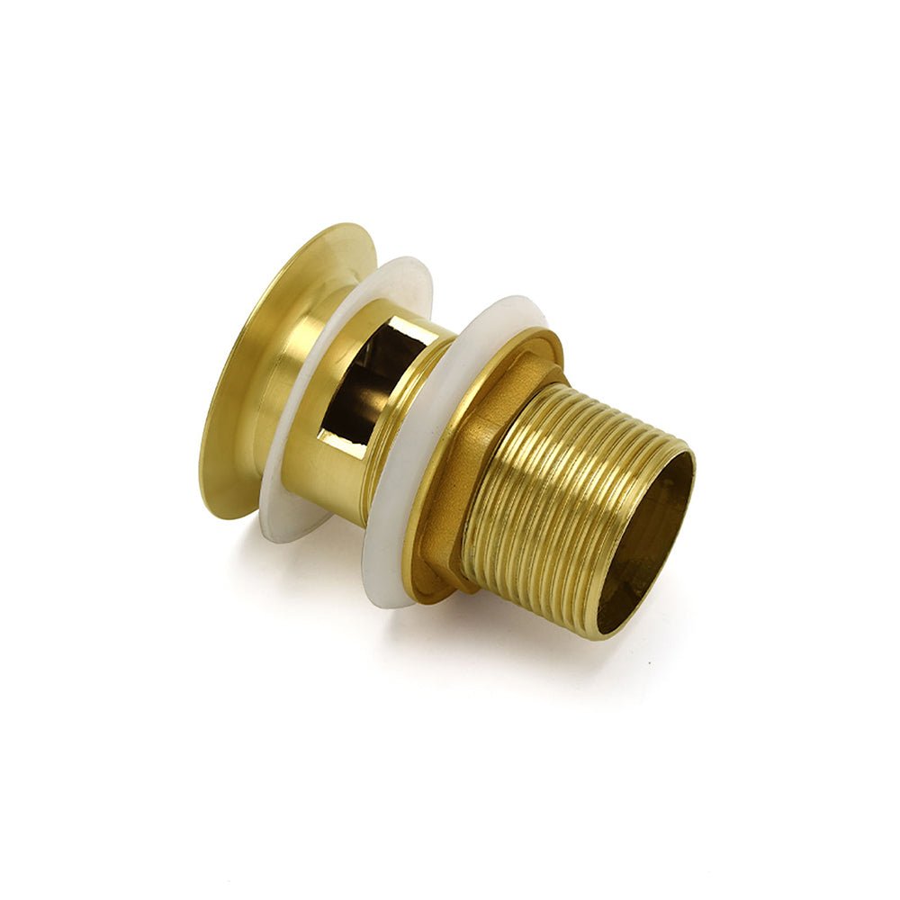 Brushed Gold 32mm Pop Up Push Waste Plug With Overflow Basin Sink Drain Outlet - Furniture > Bathroom > Shower Heads & Screens - Rivercity House & Home Co. (ABN 18 642 972 209) - Affordable Modern Furniture Australia
