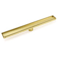 600mm Tile Insert Linear Shower Grate Floor Drain 50mm Outlet - Brushed Gold