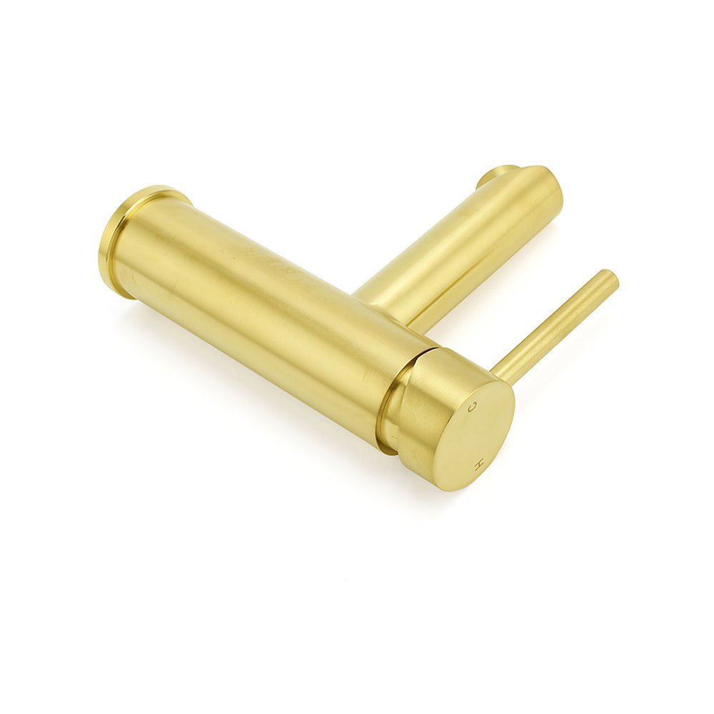 Brushed Gold 7.5L/min Kitchen Laundry Round Basin Mixer Vanity Sink Faucet Tap - Furniture > Bathroom > Shower Heads & Screens - Rivercity House & Home Co. (ABN 18 642 972 209) - Affordable Modern Furniture Australia