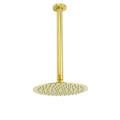 8" Round Thin Rain Shower Head with 300mm Ceiling Dropper Arm - Brushed Gold