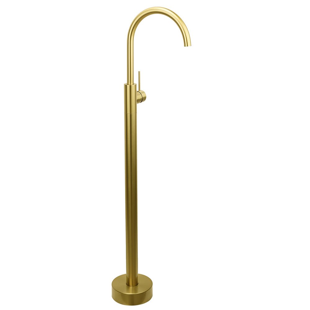 Brushed Gold Bath Tub Mixer Tap Free Standing Faucet Filler Spout Hot Cold Water - Furniture > Bathroom > Shower Heads & Screens - Rivercity House & Home Co. (ABN 18 642 972 209) - Affordable Modern Furniture Australia