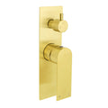 Square Concealed Shower Mixer Diverter Switch Wall Mount with Ceramic Cartridge - Brushed Gold