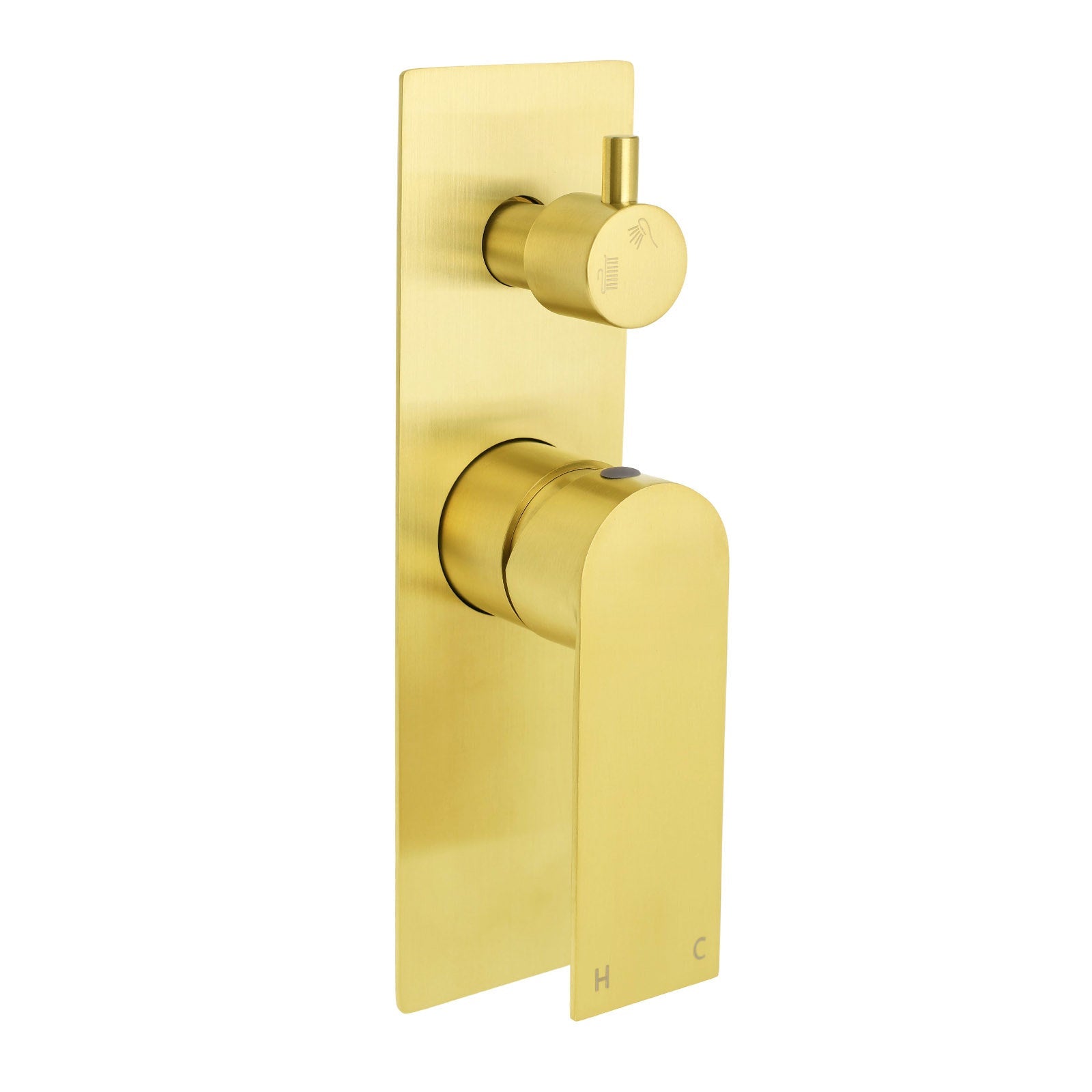 Brushed Gold Bathroom Square Concealed Shower Mixer Diverter Switch Wall Mounnt - Furniture > Bathroom > Shower Heads & Screens - Rivercity House & Home Co. (ABN 18 642 972 209) - Affordable Modern Furniture Australia