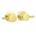 1/4 Turn Round Hot Cold Shower Vanity Tap Wall Set - Brushed Gold Brass