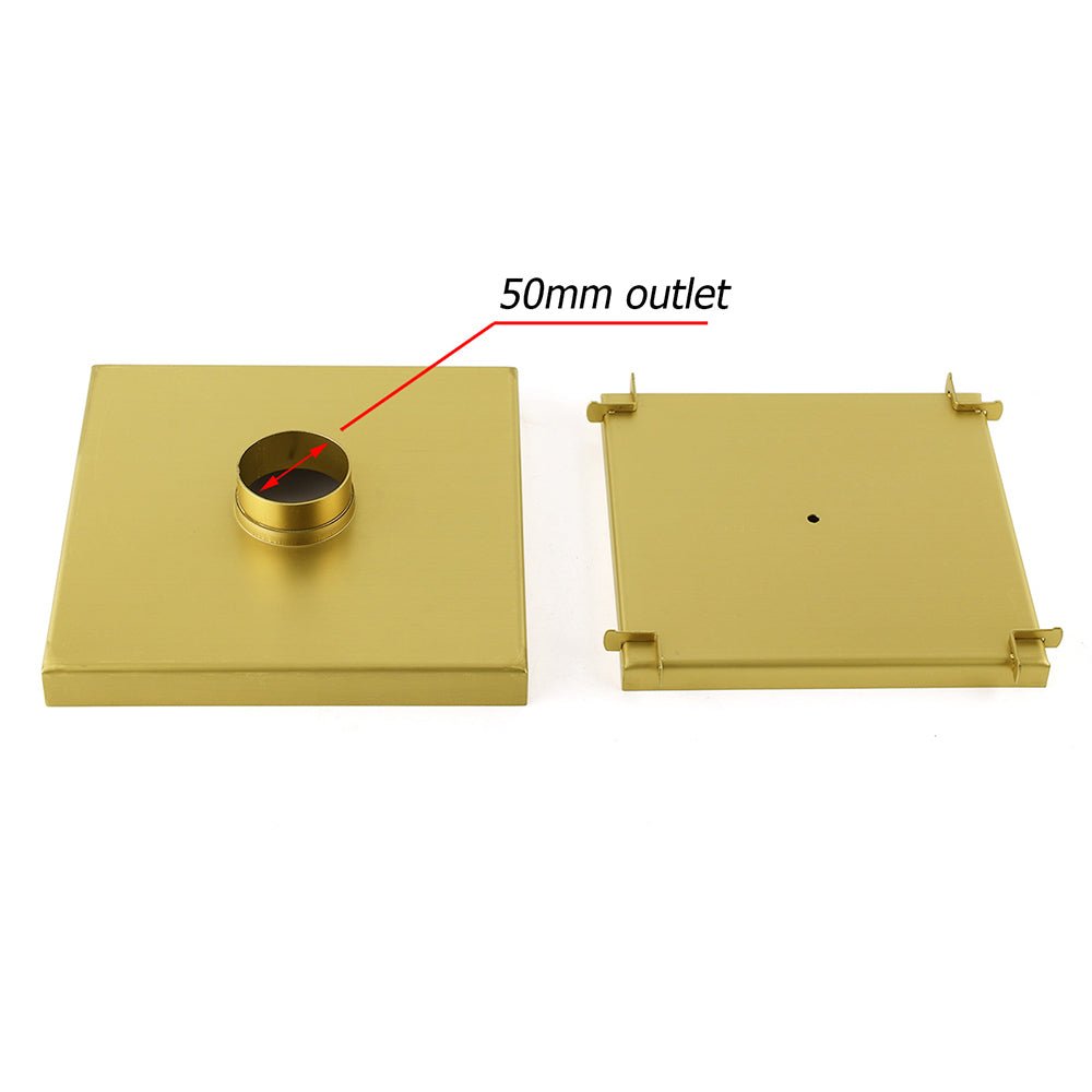 Brushed Gold Large 200mm Tile Insert Floor Drain Shower Grate 50mm Waste Outet - Furniture > Bathroom > Shower Heads & Screens - Rivercity House & Home Co. (ABN 18 642 972 209) - Affordable Modern Furniture Australia