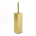 Modern Square Wall Mounted Toilet Brush Holder Cup - Brushed Gold Stainless Steel
