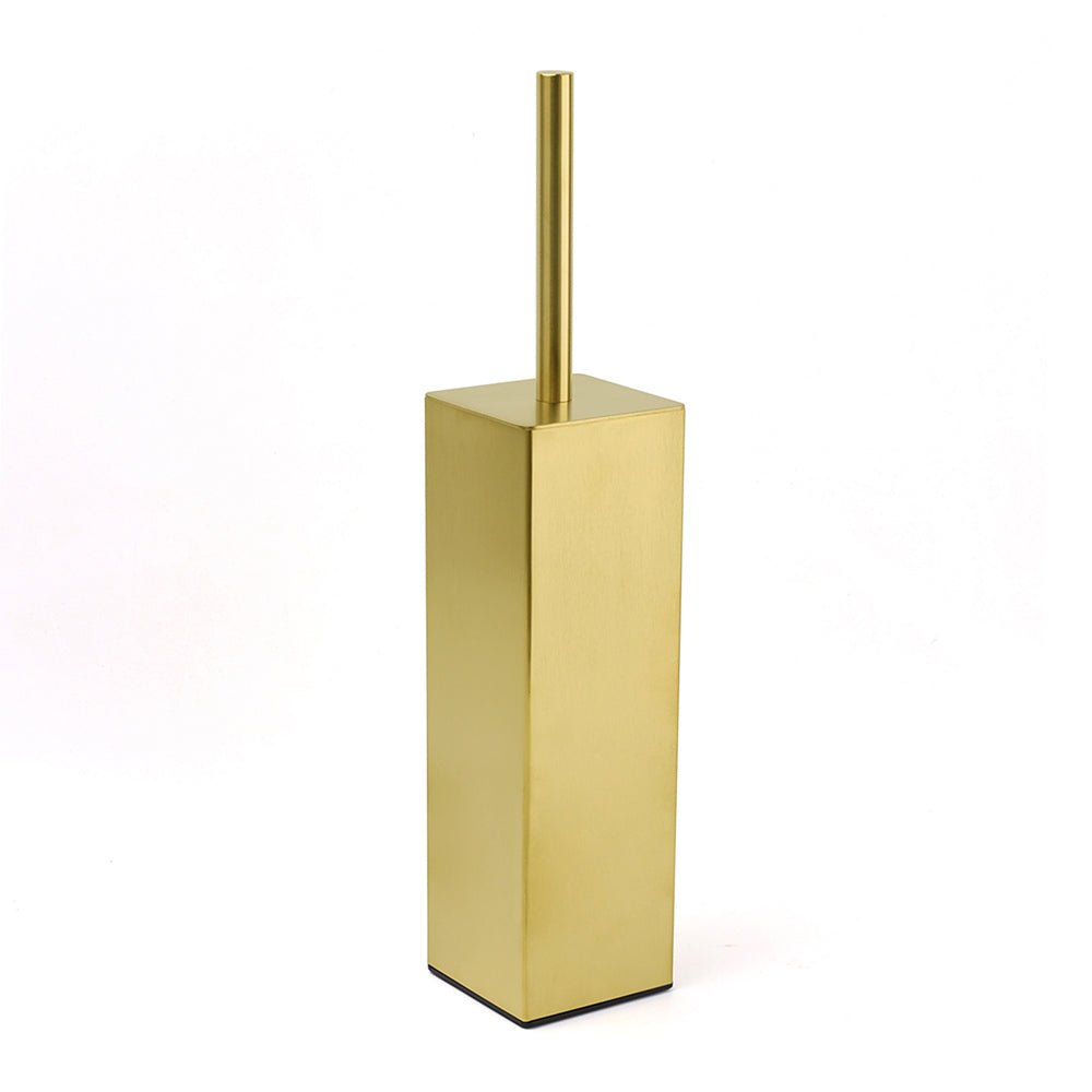 Brushed Gold Modern Stainless Steel Square Toilet Brush Wall Mounted Holder Cup - Home & Garden > Bathroom Accessories > Shower Accessories - Rivercity House & Home Co. (ABN 18 642 972 209) - Affordable Modern Furniture Australia