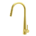 Brushed Gold Pull Out Kitchen Sink Mixer Faucet with 2 Mode Spray - Brushed Gold