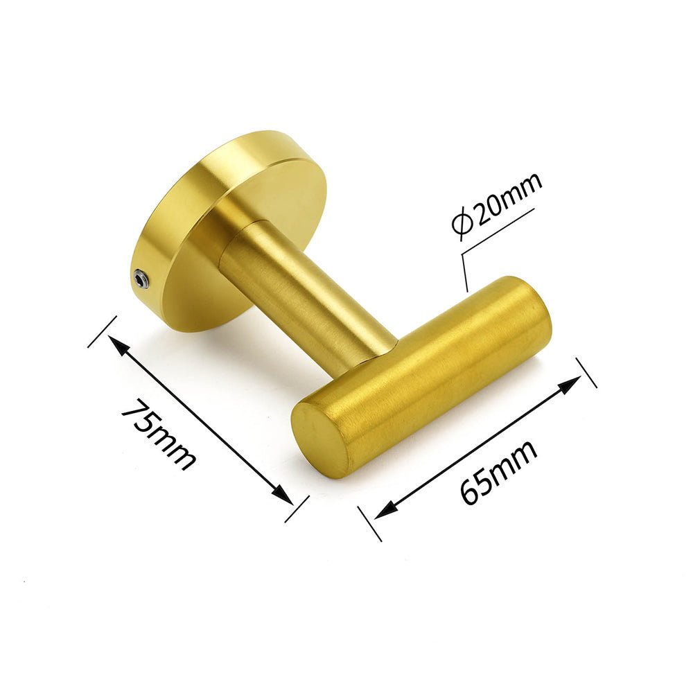 Brushed Gold Robe Hook Hanger Organizer Bathroom Stainless Steel Wall Mounted - Home & Garden > Bathroom Accessories > Shower Accessories - Rivercity House & Home Co. (ABN 18 642 972 209) - Affordable Modern Furniture Australia