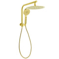 12" Brushed Gold Rain Shower Head 3-Mode Handheld Diverter Wall Arm Set - Brushed Gold