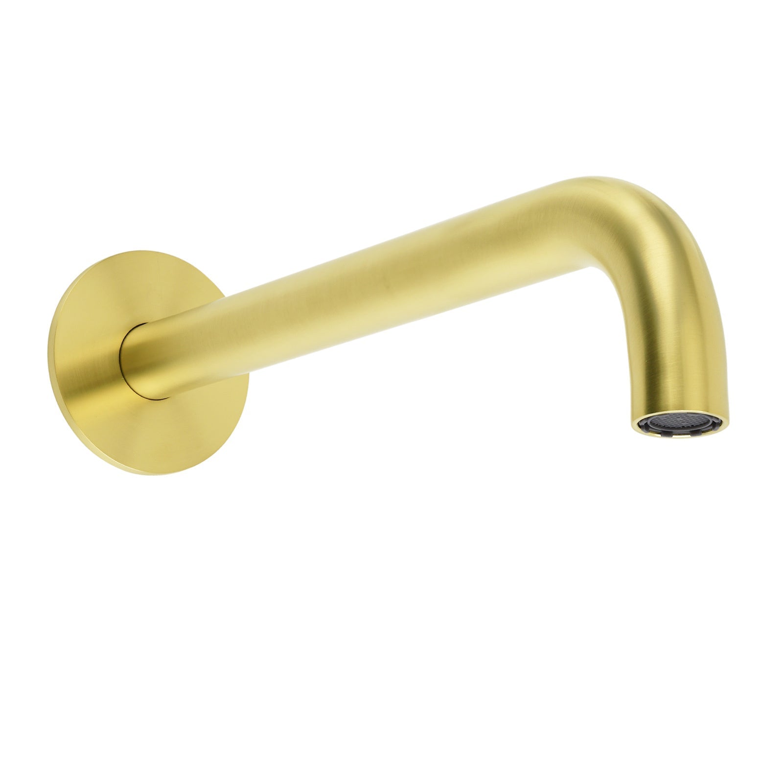 Brushed Gold Round 250mm Spout For Bathroom Tub Wall Mounted Water Filler Outlet - Furniture > Bathroom > Shower Heads & Screens - Rivercity House & Home Co. (ABN 18 642 972 209) - Affordable Modern Furniture Australia