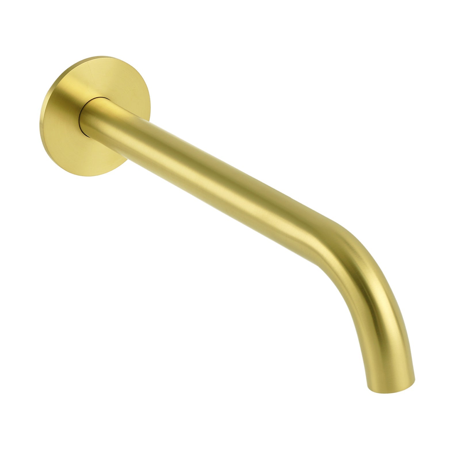Brushed Gold Round 250mm Spout For Bathroom Tub Wall Mounted Water Filler Outlet - Furniture > Bathroom > Shower Heads & Screens - Rivercity House & Home Co. (ABN 18 642 972 209) - Affordable Modern Furniture Australia