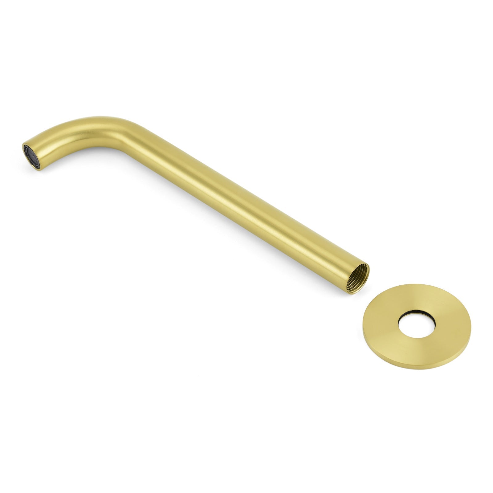 Brushed Gold Round 250mm Spout For Bathroom Tub Wall Mounted Water Filler Outlet - Furniture > Bathroom > Shower Heads & Screens - Rivercity House & Home Co. (ABN 18 642 972 209) - Affordable Modern Furniture Australia