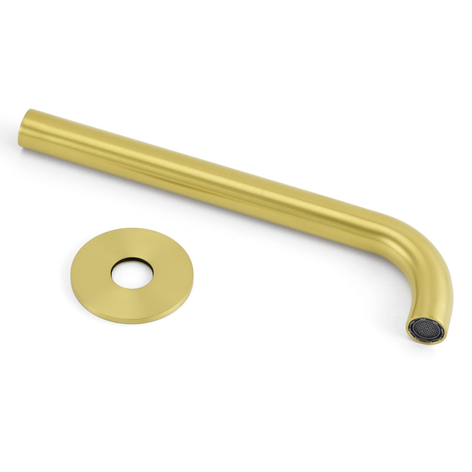 Brushed Gold Round 250mm Spout For Bathroom Tub Wall Mounted Water Filler Outlet - Furniture > Bathroom > Shower Heads & Screens - Rivercity House & Home Co. (ABN 18 642 972 209) - Affordable Modern Furniture Australia