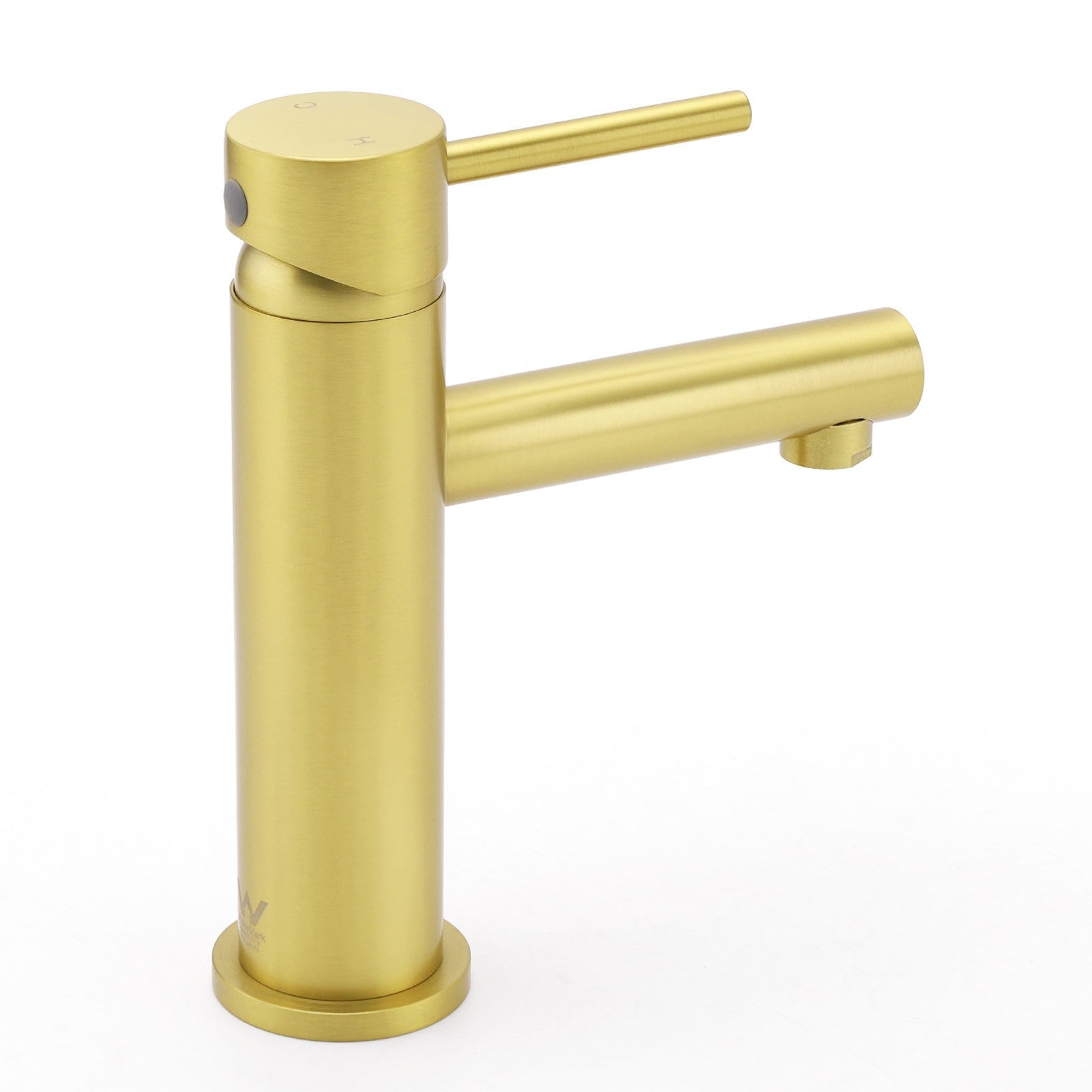 Brushed Gold Round Bathroom Basin Mixer Laundry Vanity Sink Faucet Lever Tapware - Furniture > Bathroom > Shower Heads & Screens - Rivercity House & Home Co. (ABN 18 642 972 209) - Affordable Modern Furniture Australia