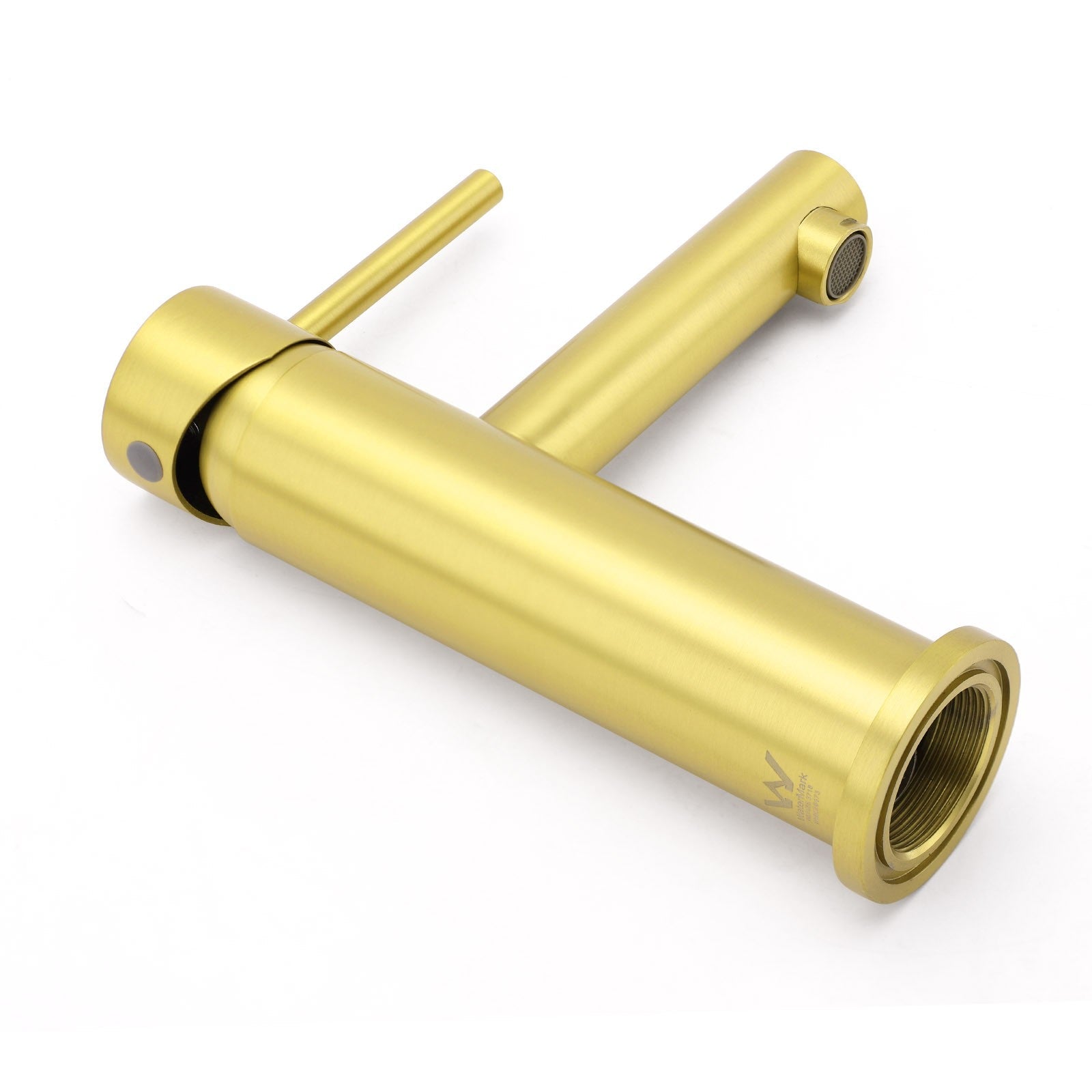 Brushed Gold Round Bathroom Basin Mixer Laundry Vanity Sink Faucet Lever Tapware - Furniture > Bathroom > Shower Heads & Screens - Rivercity House & Home Co. (ABN 18 642 972 209) - Affordable Modern Furniture Australia