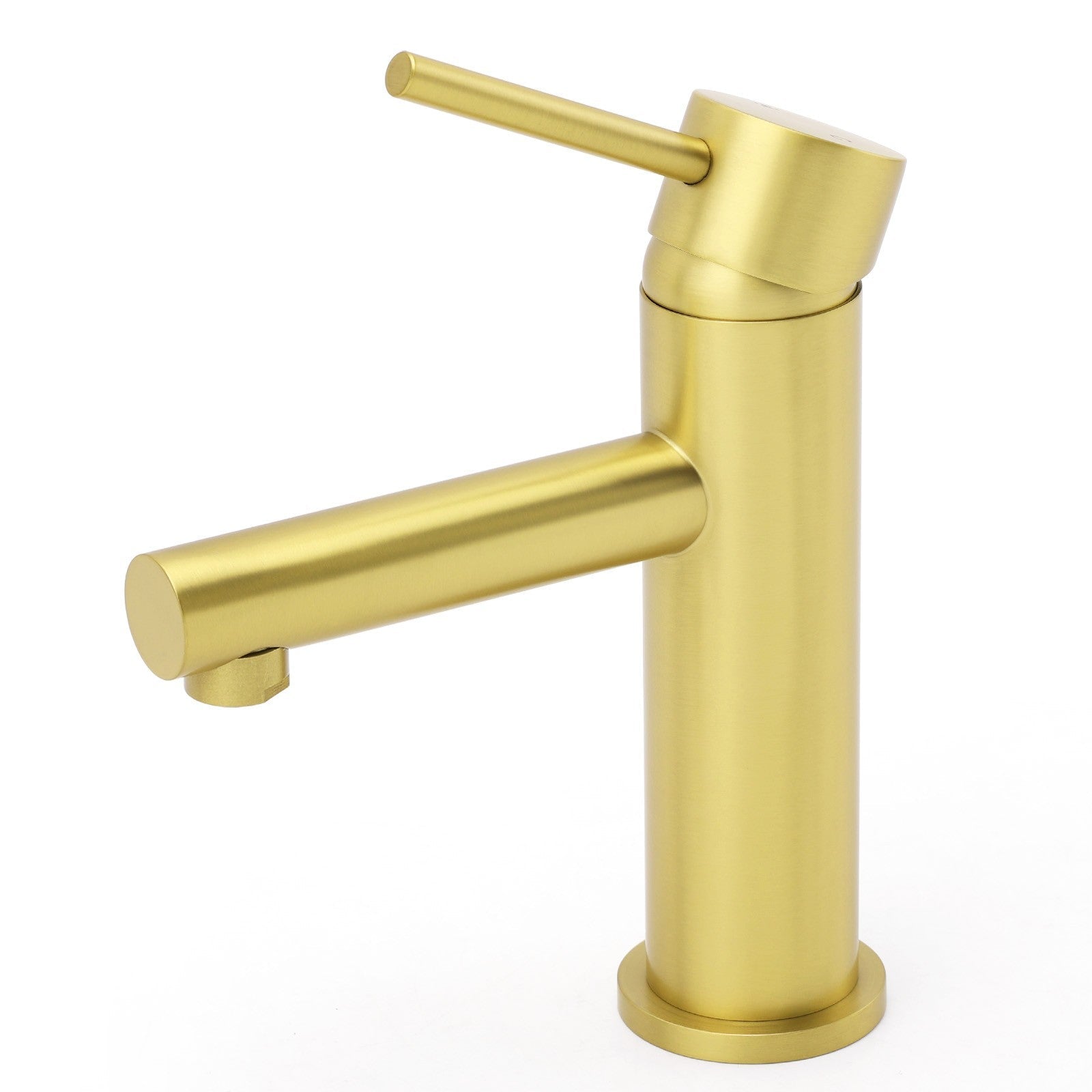 Brushed Gold Round Bathroom Basin Mixer Laundry Vanity Sink Faucet Lever Tapware - Furniture > Bathroom > Shower Heads & Screens - Rivercity House & Home Co. (ABN 18 642 972 209) - Affordable Modern Furniture Australia