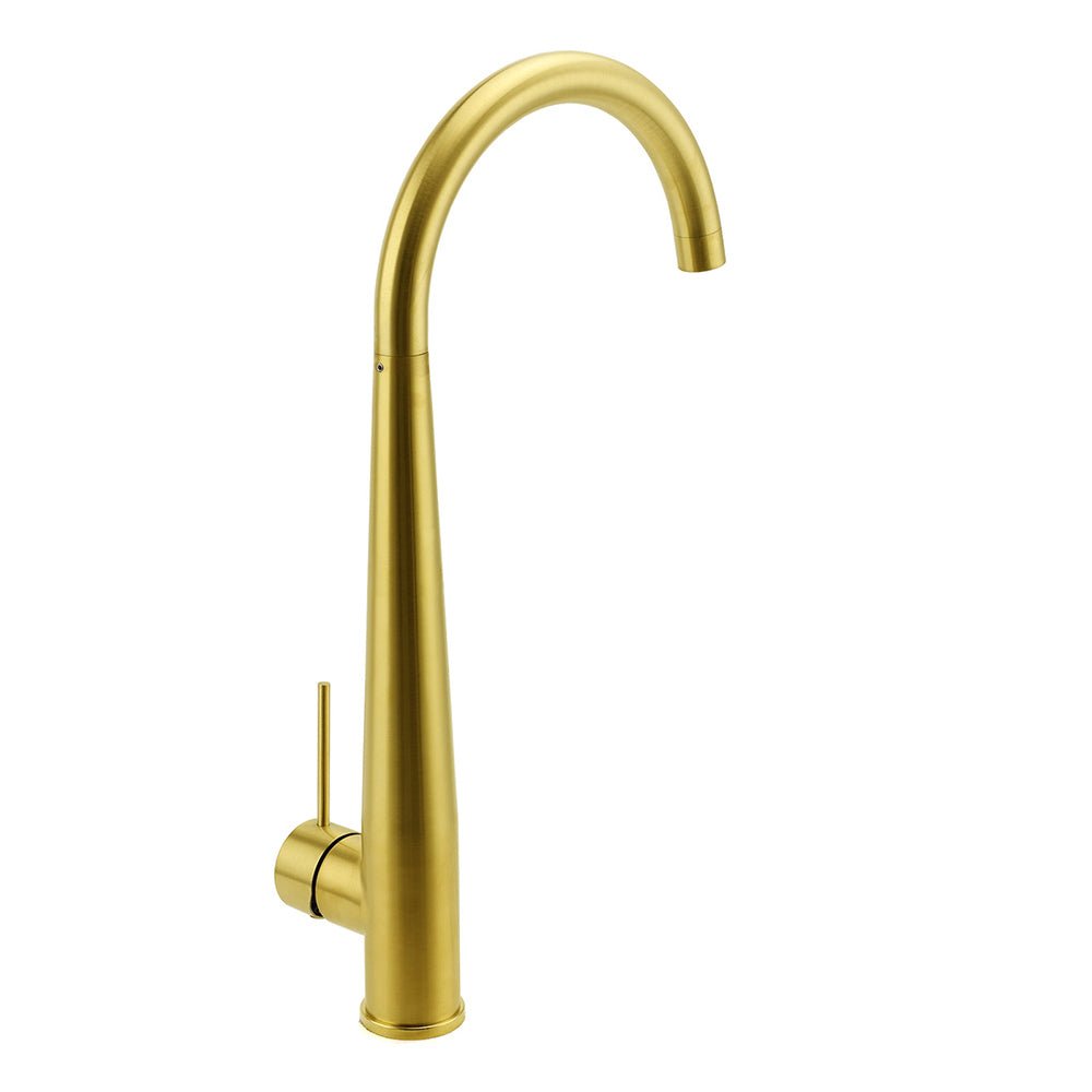 Brushed Gold Round Kitchen Mixer Sink Tap 360 Swivel Basin Laundry Faucet Spout - Furniture > Bathroom > Shower Heads & Screens - Rivercity House & Home Co. (ABN 18 642 972 209) - Affordable Modern Furniture Australia
