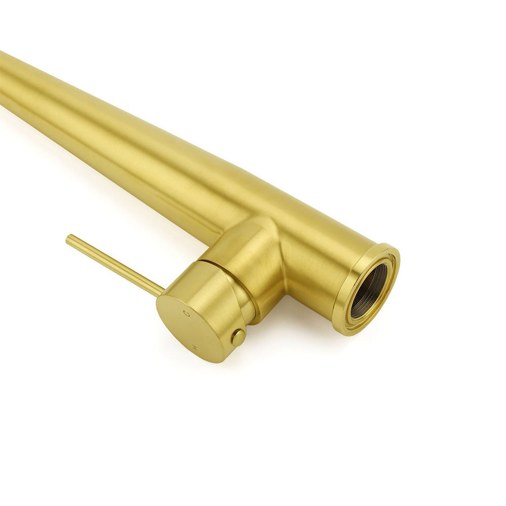 Brushed Gold Round Kitchen Mixer Sink Tap 360 Swivel Basin Laundry Faucet Spout - Furniture > Bathroom > Shower Heads & Screens - Rivercity House & Home Co. (ABN 18 642 972 209) - Affordable Modern Furniture Australia