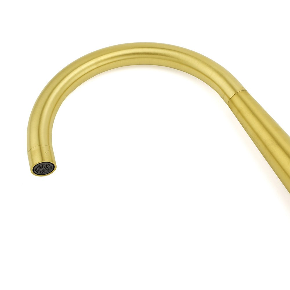Brushed Gold Round Kitchen Mixer Sink Tap 360 Swivel Basin Laundry Faucet Spout - Furniture > Bathroom > Shower Heads & Screens - Rivercity House & Home Co. (ABN 18 642 972 209) - Affordable Modern Furniture Australia