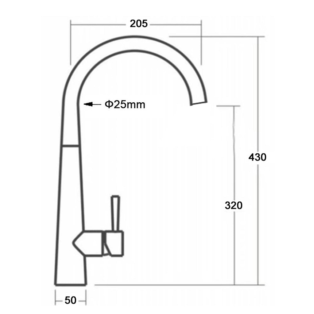 Brushed Gold Round Kitchen Mixer Sink Tap 360 Swivel Basin Laundry Faucet Spout - Furniture > Bathroom > Shower Heads & Screens - Rivercity House & Home Co. (ABN 18 642 972 209) - Affordable Modern Furniture Australia