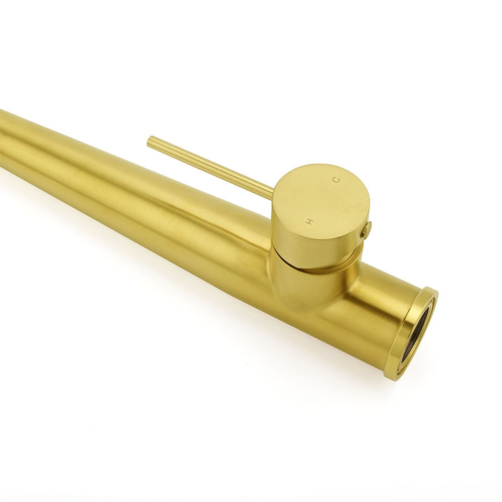 Brushed Gold Round Kitchen Mixer Sink Tap 360 Swivel Basin Laundry Faucet Spout - Furniture > Bathroom > Shower Heads & Screens - Rivercity House & Home Co. (ABN 18 642 972 209) - Affordable Modern Furniture Australia