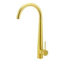 KYLINS Brushed Gold Round Kitchen Mixer Sink Tap 360° Swivel Basin Faucet - Brushed Gold
