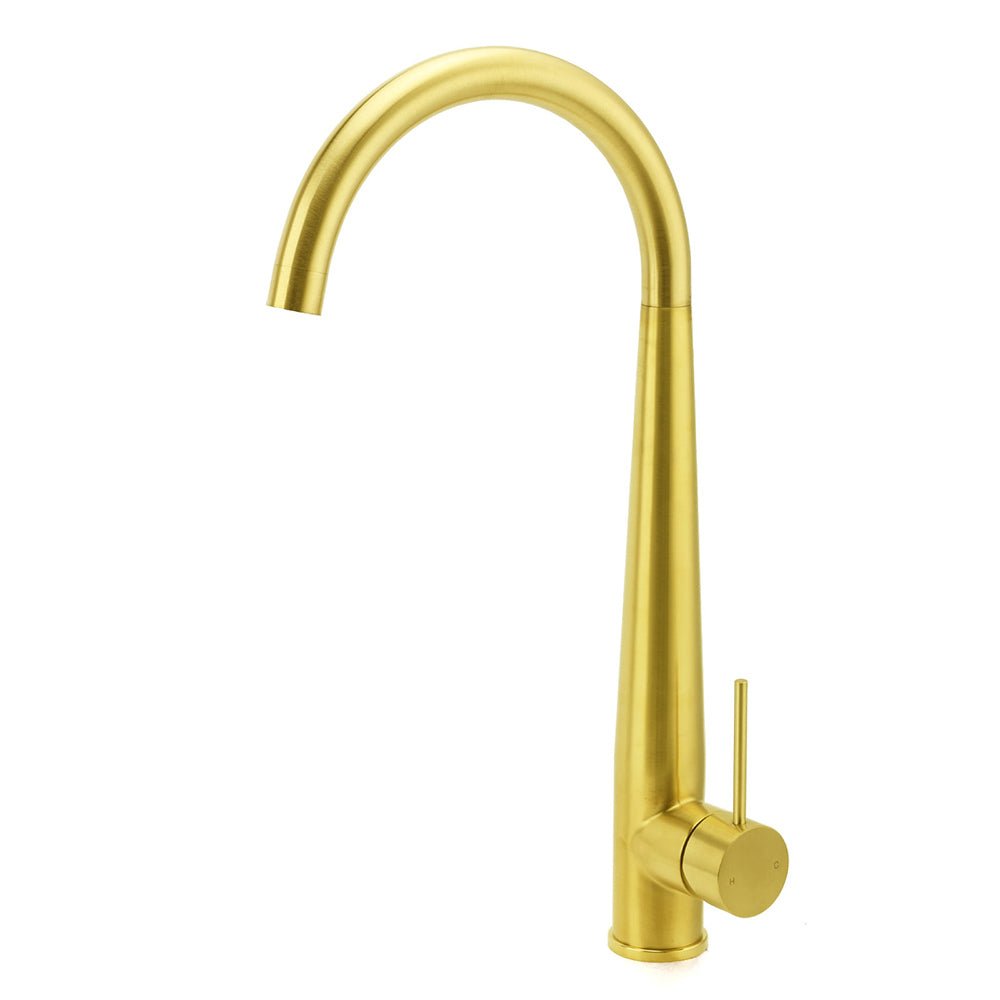 Brushed Gold Round Kitchen Mixer Sink Tap 360 Swivel Basin Laundry Faucet Spout - Furniture > Bathroom > Shower Heads & Screens - Rivercity House & Home Co. (ABN 18 642 972 209) - Affordable Modern Furniture Australia