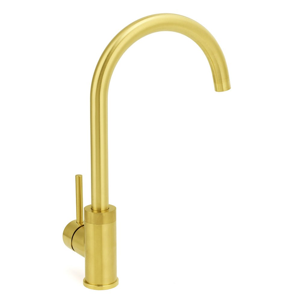 Brushed Gold Round Kitchen Mixer Sink Tap 360° Swivel Laundry Basin Faucet Spout - Furniture > Bathroom > Shower Heads & Screens - Rivercity House & Home Co. (ABN 18 642 972 209) - Affordable Modern Furniture Australia