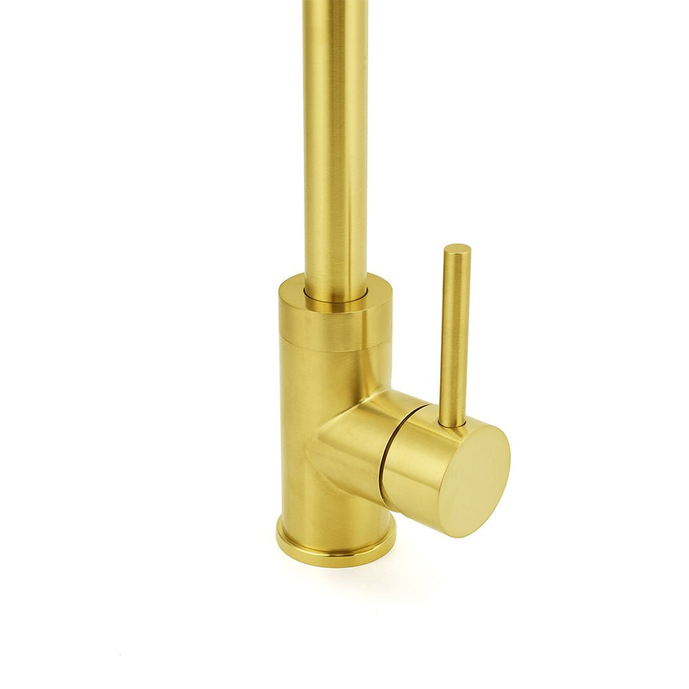 Brushed Gold Round Kitchen Mixer Sink Tap 360° Swivel Laundry Basin Faucet Spout - Furniture > Bathroom > Shower Heads & Screens - Rivercity House & Home Co. (ABN 18 642 972 209) - Affordable Modern Furniture Australia