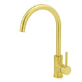 Brushed Gold Stainless Steel Round Kitchen Mixer Tap 360° Swivel - Gold