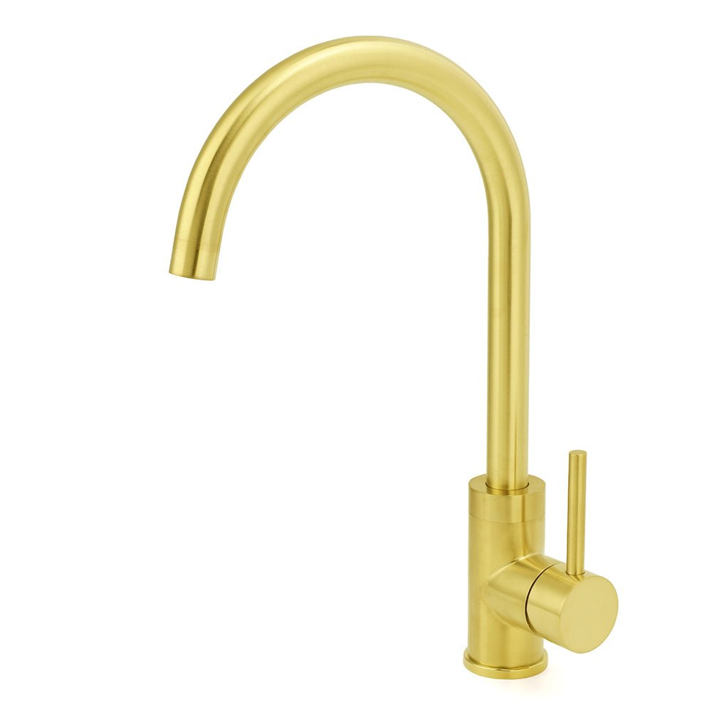 Brushed Gold Round Kitchen Mixer Sink Tap 360° Swivel Laundry Basin Faucet Spout - Furniture > Bathroom > Shower Heads & Screens - Rivercity House & Home Co. (ABN 18 642 972 209) - Affordable Modern Furniture Australia