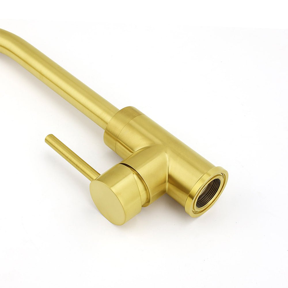 Brushed Gold Round Kitchen Mixer Sink Tap 360° Swivel Laundry Basin Faucet Spout - Furniture > Bathroom > Shower Heads & Screens - Rivercity House & Home Co. (ABN 18 642 972 209) - Affordable Modern Furniture Australia