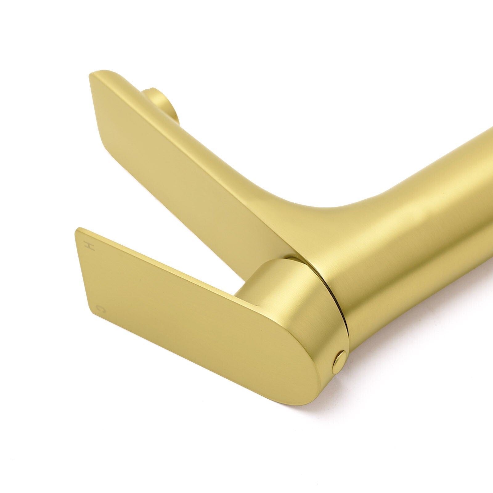 Brushed Gold Round Short Bathroom Vanity Laundry Chrome Basin Mixer Faucet Tap - Furniture > Bathroom > Shower Heads & Screens - Rivercity House & Home Co. (ABN 18 642 972 209) - Affordable Modern Furniture Australia