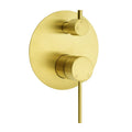 Brushed Gold Round 2-Way Shower Mixer with Diverter - Gold
