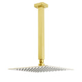 10" Brushed Gold Square Rainfall Shower Head with Ceiling Dropper Arm Set - Brushed Gold