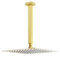 12" Brushed Gold Rainfall Shower Head with 30cm Ceiling Dropper Arm Set - Brushed Gold