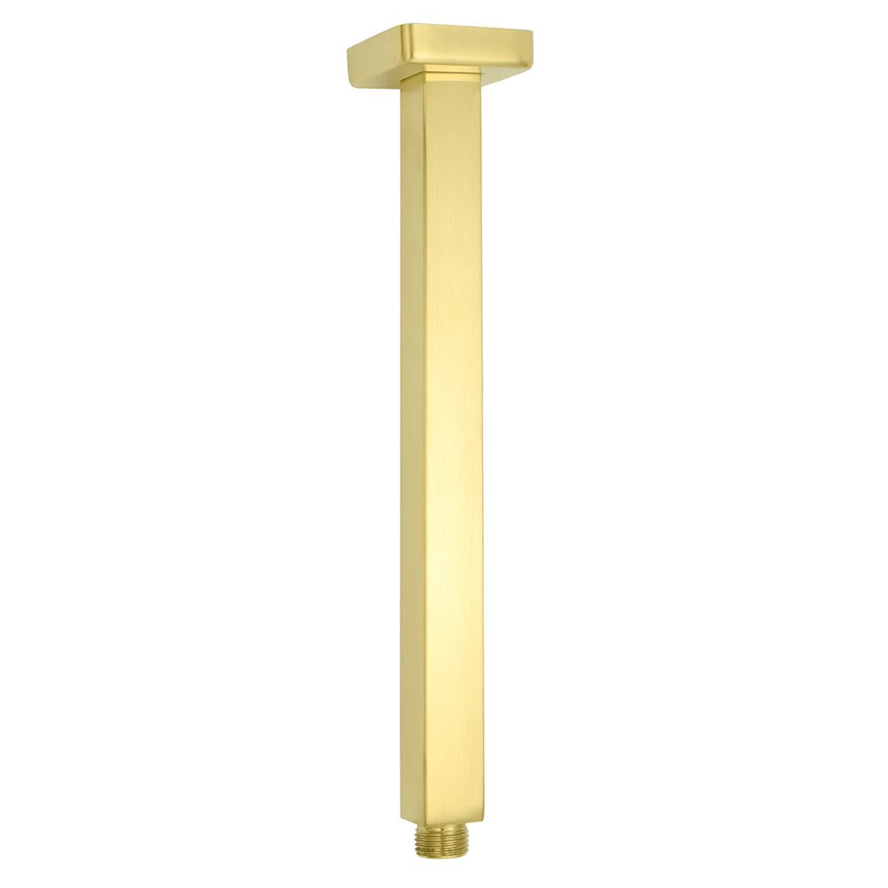 Brushed Gold Square 30cm Shower Bath Component Brass Ceiling Extension Dropper Arm - Furniture > Bathroom > Shower Heads & Screens - Rivercity House & Home Co. (ABN 18 642 972 209) - Affordable Modern Furniture Australia