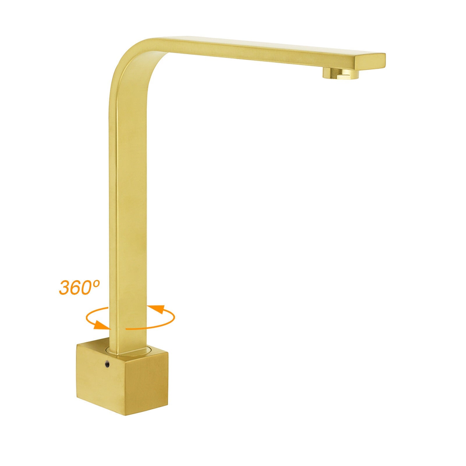 Brushed Gold Square Bathroom Spout Gooseneck Arm Bathtub Filler Tap Water Outlet - Furniture > Bathroom > Shower Heads & Screens - Rivercity House & Home Co. (ABN 18 642 972 209) - Affordable Modern Furniture Australia